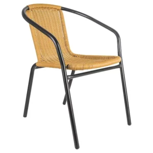 Cadeira Rattan Preto e Natural Just Home Collection